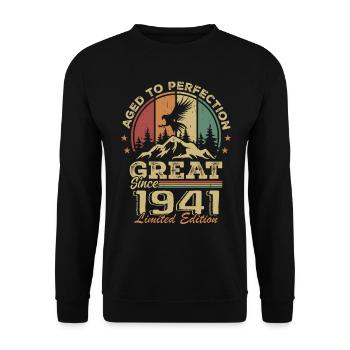 Anniversaire vintage 1941 - idée cadeau rétro 1941 - Sweat-shirt Unisexe - noir - Devant - Alina (178cm) & Michal (187cm)