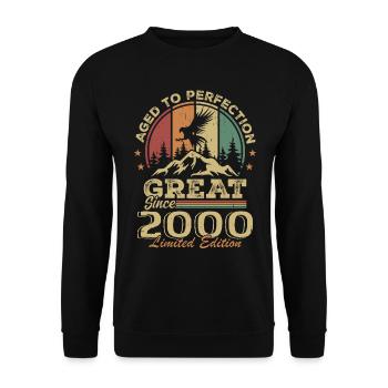 Vintage Birthday 2000 - Retro 2000 Gift Idea - Unisex Sweatshirt - black - Front - Alina (178cm) & Michal (187cm)