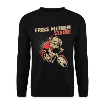 Friss meinen Staub | Radsport Rennrad Shirt - Unisex Pullover - Schwarz - Vorne - Alina (178cm) & Michal (187cm)