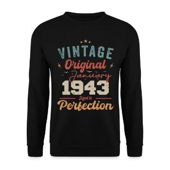 Janvier 1943 Légende depuis 81 ans - Sweat-shirt Unisexe - noir - Devant - Alina (178cm) & Michal (187cm)