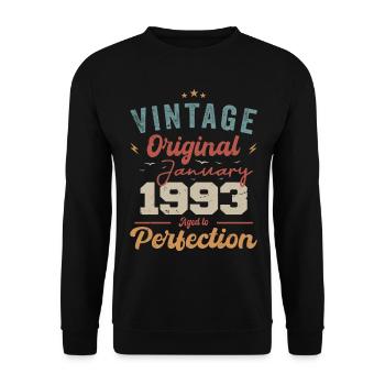 January 1993 Legend for 31 years - Unisex Sweatshirt - black - Front - Alina (178cm) & Michal (187cm)