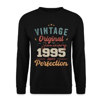 January 1995 Legend for 29 years - Unisex Sweatshirt - black - Front - Alina (178cm) & Michal (187cm)
