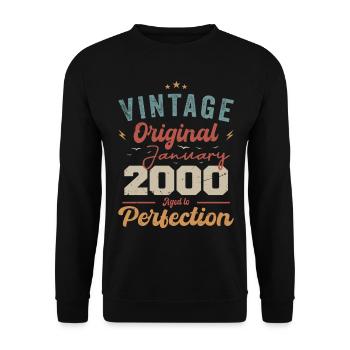 January 2000 Legend for 24 years - Unisex Sweatshirt - black - Front - Alina (178cm) & Michal (187cm)