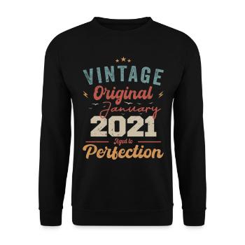 January 2021 Legend for 3 years - Unisex Sweatshirt - black - Front - Alina (178cm) & Michal (187cm)