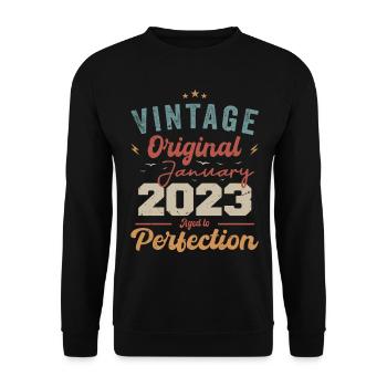 January 2023 Legend for 1 year - Unisex Sweatshirt - black - Front - Alina (178cm) & Michal (187cm)