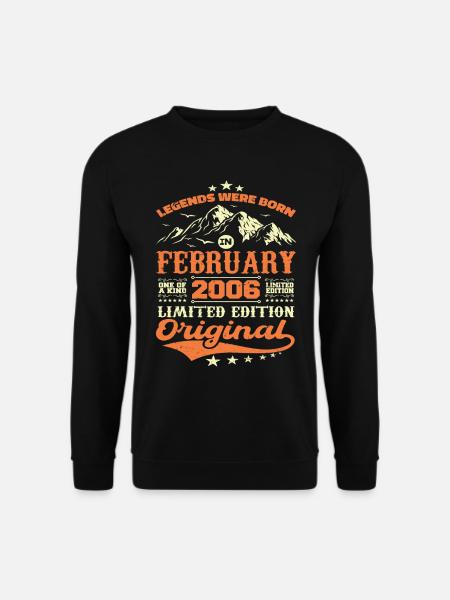 Geschenk zum 18. Geburtstag geboren im Februar 2006 - Unisex Pullover - Schwarz