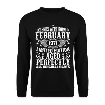 Legendary since February 1971 - 53 years old - Unisex Sweatshirt - black - Front - Alina (178cm) & Michal (187cm)