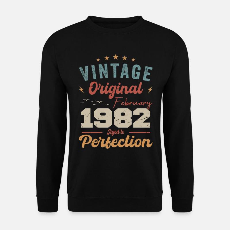 Geboren im Februar 1982 vintage 1982 Geburtstag - Unisex Pullover - Schwarz