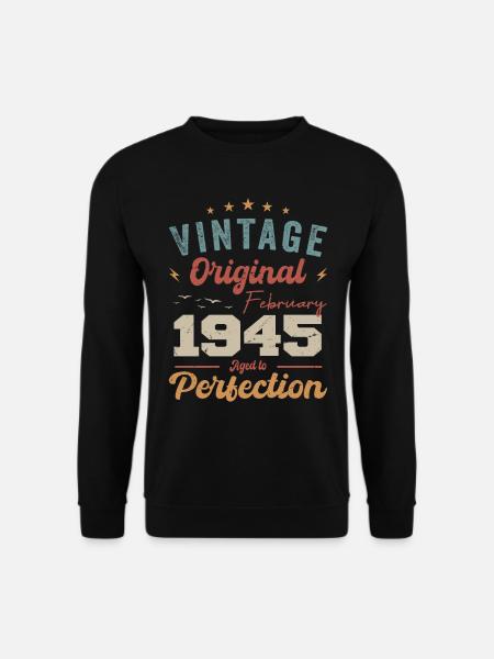 Né en février 1945 millésime 1945 anniversaire - Sweat-shirt Unisexe - noir
