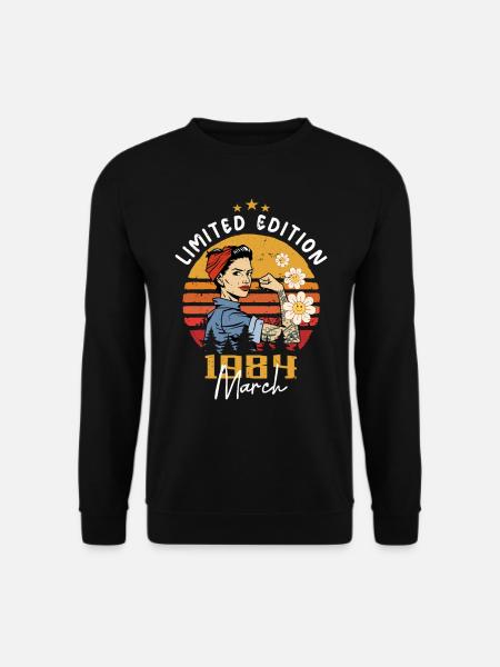 Frauen im März 1984 Geboren Geburtstag 1984 - Unisex Pullover - Schwarz