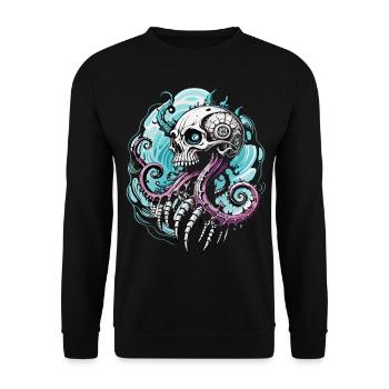 Octopus Skull / Skull Squid Octopus FS0032 - Unisex Sweatshirt - black - Front - Alina (178cm) & Michal (187cm)