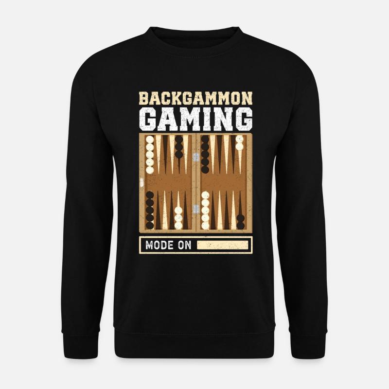Backgammon Brettspiel Backgammon Spieler Geschenk - Unisex Pullover - Schwarz