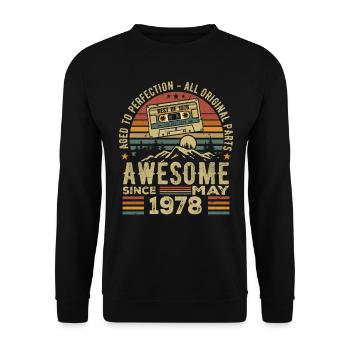 Mai 1978 Anniversaire Mai 1978 Cadeau 1978 Retro - Sweat-shirt Unisexe - noir - Devant - Alina (178cm) & Michal (187cm)