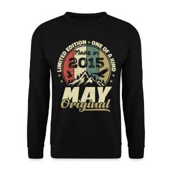 Vintage-Geschenk zum Jubiläum im Mai 2015 - Unisex Pullover - Schwarz - Vorne - Alina (178cm) & Michal (187cm)