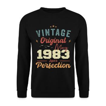 May 1983 Birthday May 1983 Gift May 1983 - Unisex Sweatshirt - black - Front - Alina (178cm) & Michal (187cm)
