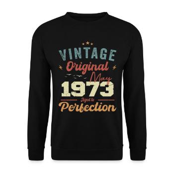 Mai 1973 Geburtstag Mai 1973 Geschenk Mai 1973 - Unisex Pullover - Schwarz - Vorne - Alina (178cm) & Michal (187cm)