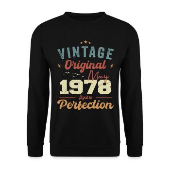 Mai 1978 Geburtstag Mai 1978 Geschenk Mai 1978 - Unisex Pullover - Schwarz - Vorne - Alina (178cm) & Michal (187cm)