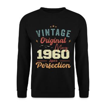 Mai 1960 Geburtstag Mai 1960 Geschenk Mai 1960 - Unisex Pullover - Schwarz - Vorne - Alina (178cm) & Michal (187cm)