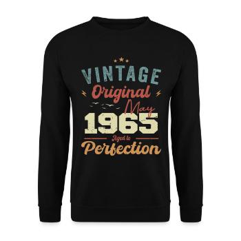 Mai 1965 Geburtstag Mai 1965 Geschenk Mai 1965 - Unisex Pullover - Schwarz - Vorne - Alina (178cm) & Michal (187cm)