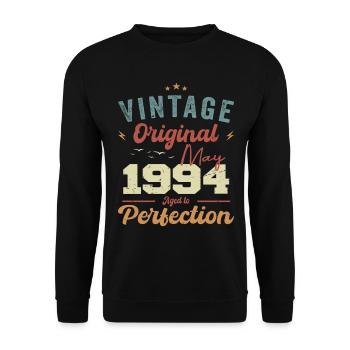 May 1994 Birthday May 1994 Gift May 1994 - Unisex Sweatshirt - black - Front - Alina (178cm) & Michal (187cm)