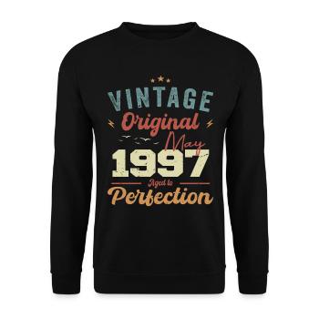 May 1997 Birthday May 1997 Gift May 1997 - Unisex Sweatshirt - black - Front - Alina (178cm) & Michal (187cm)