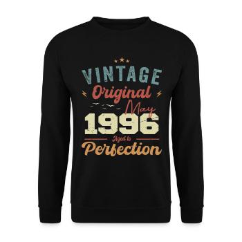 Mai 1996 Anniversaire Mai 1996 Cadeau Mai 1996 - Sweat-shirt Unisexe - noir - Devant - Alina (178cm) & Michal (187cm)