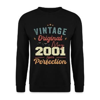 Mai 2001 Geburtstag Mai 2001 Geschenk Mai 2001 - Unisex Pullover - Schwarz - Vorne - Alina (178cm) & Michal (187cm)