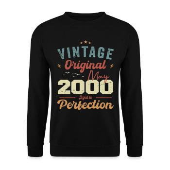May 2000 Birthday May 2000 Gift May 2000 - Unisex Sweatshirt - black - Front - Alina (178cm) & Michal (187cm)