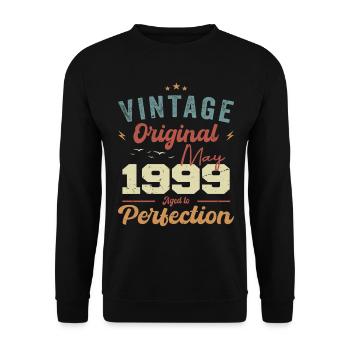 May 1999 Birthday May 1999 Gift May 1999 - Unisex Sweatshirt - black - Front - Alina (178cm) & Michal (187cm)