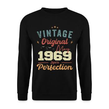 Mai 1969 Geburtstag Mai 1969 Geschenk Mai 1969 - Unisex Pullover - Schwarz - Vorne - Alina (178cm) & Michal (187cm)