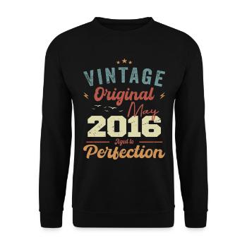 May 2016 Birthday May 2016 Gift May 2016 - Unisex Sweatshirt - black - Front - Alina (178cm) & Michal (187cm)