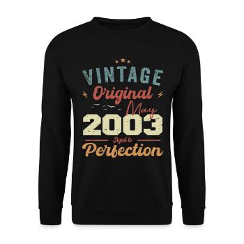 May 2003 Birthday May 2003 Gift May 2003 - Unisex Sweatshirt - black - Front - Alina (178cm) & Michal (187cm)