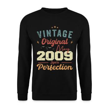 May 2009 Birthday May 2009 Gift May 2009 - Unisex Sweatshirt - black - Front - Alina (178cm) & Michal (187cm)
