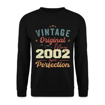 Mai 2002 Anniversaire Mai 2002 Cadeau Mai 2002 - Sweat-shirt Unisexe - noir - Devant - Alina (178cm) & Michal (187cm)