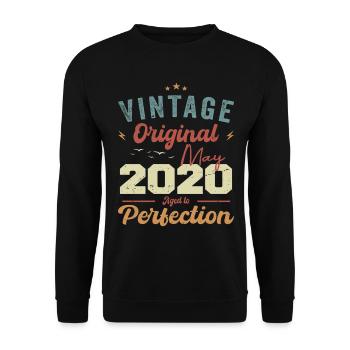 Mai 2020 Geburtstag Mai 2020 Geschenk Mai 2020 - Unisex Pullover - Schwarz - Vorne - Alina (178cm) & Michal (187cm)