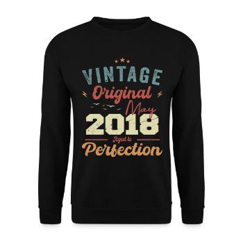 May 2018 Birthday May 2018 Gift May 2018 - Unisex Sweatshirt - black - Front - Alina (178cm) & Michal (187cm)