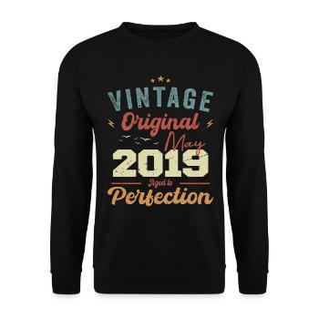 May 2019 Birthday May 2019 Gift May 2019 - Unisex Sweatshirt - black - Front - Alina (178cm) & Michal (187cm)