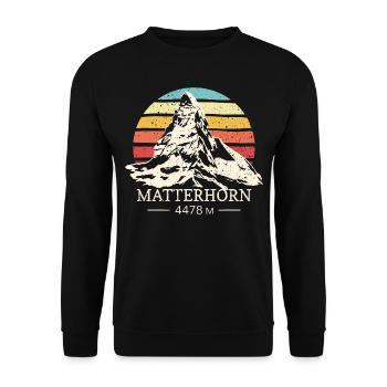 Cervin, Zermatt, Suisse, Alpes, Randonnée Souvenir - Sweat-shirt Unisexe - noir - Devant - Alina (178cm) & Michal (187cm)