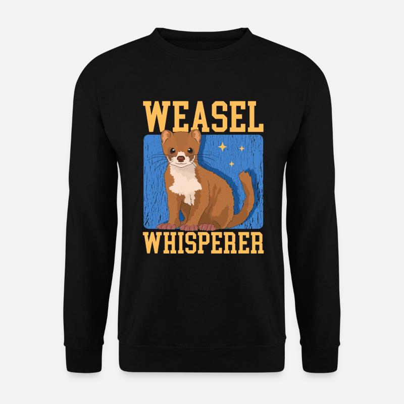 Wiesel Mauswiesel Hermännchen Geschenk - Unisex Pullover - Schwarz