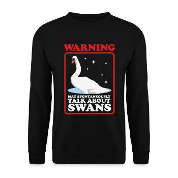 Cygne Cygne amant cygnes cadeau - Sweat-shirt Unisexe - noir - Devant - Alina (178cm) & Michal (187cm)