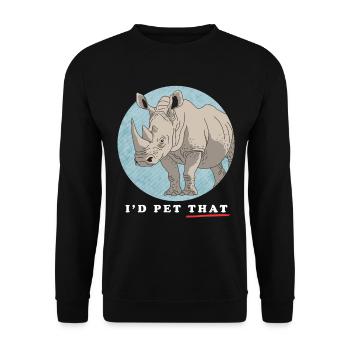 Nashorn Nashörner Rhinozeros Geschenk - Unisex Pullover - Schwarz - Vorne - Alina (178cm) & Michal (187cm)