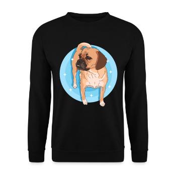 Puggle Hund Hundebesitzer Hundehalter Geschenk - Unisex Pullover - Schwarz - Vorne - Alina (178cm) & Michal (187cm)