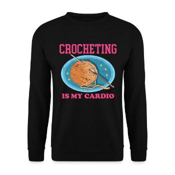 Crochet Crochet Crochet Crochet Fil Cadeau - Sweat-shirt Unisexe - noir - Devant - Alina (178cm) & Michal (187cm)