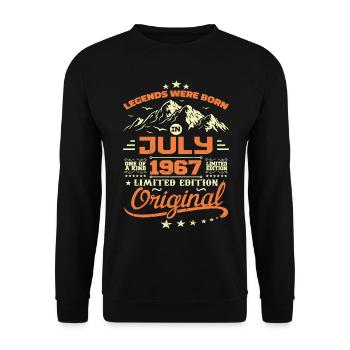 Juillet 1967 Cadeau D’anniversaire Juillet 1967 - Sweat-shirt Unisexe - noir - Devant - Alina (178cm) & Michal (187cm)