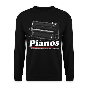 Pianistes avec piano | Cadeau Piano Pianiste - Sweat-shirt Unisexe - noir - Devant - Alina (178cm) & Michal (187cm)