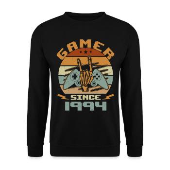 Gamer Since 1994 - Gaming Anniversary Gift 1994 - Unisex Sweatshirt - black - Front - Alina (178cm) & Michal (187cm)