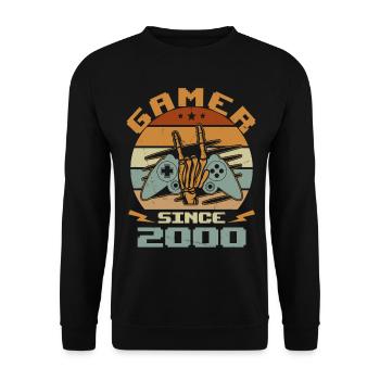 Gamer Since 2000 - Gaming Cadeau Anniversaire 2000 - Sweat-shirt Unisexe - noir - Devant - Alina (178cm) & Michal (187cm)