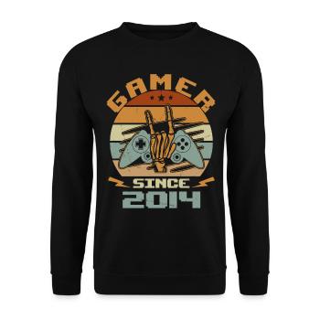 Gamer Since 2014 - Gaming Cadeau Anniversaire 2014 - Sweat-shirt Unisexe - noir - Devant - Alina (178cm) & Michal (187cm)
