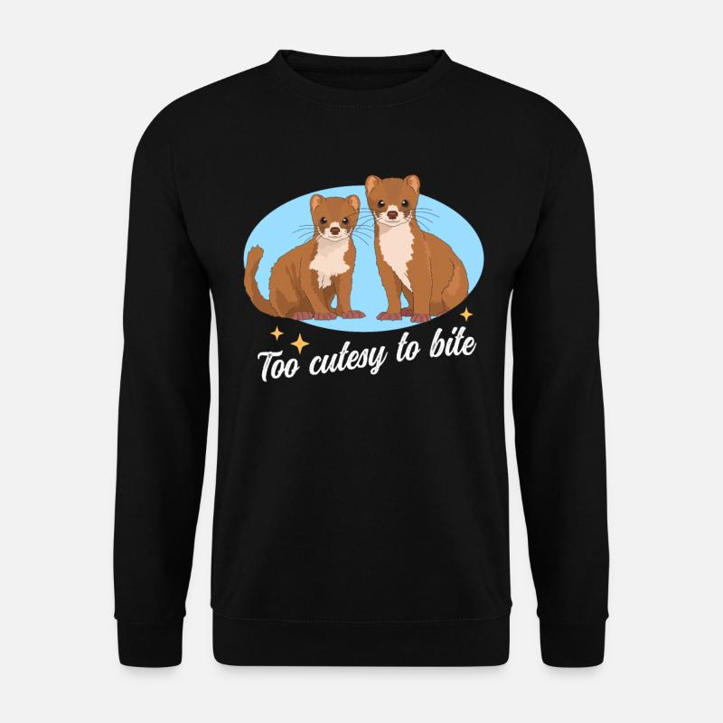 Wiesel Mauswiesel Hermännchen Geschenk - Unisex Pullover - Schwarz