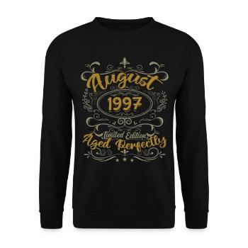 Août 1997 Août Cadeau Anniversaire 1997 Août 1997 - Sweat-shirt Unisexe - noir - Devant - Alina (178cm) & Michal (187cm)